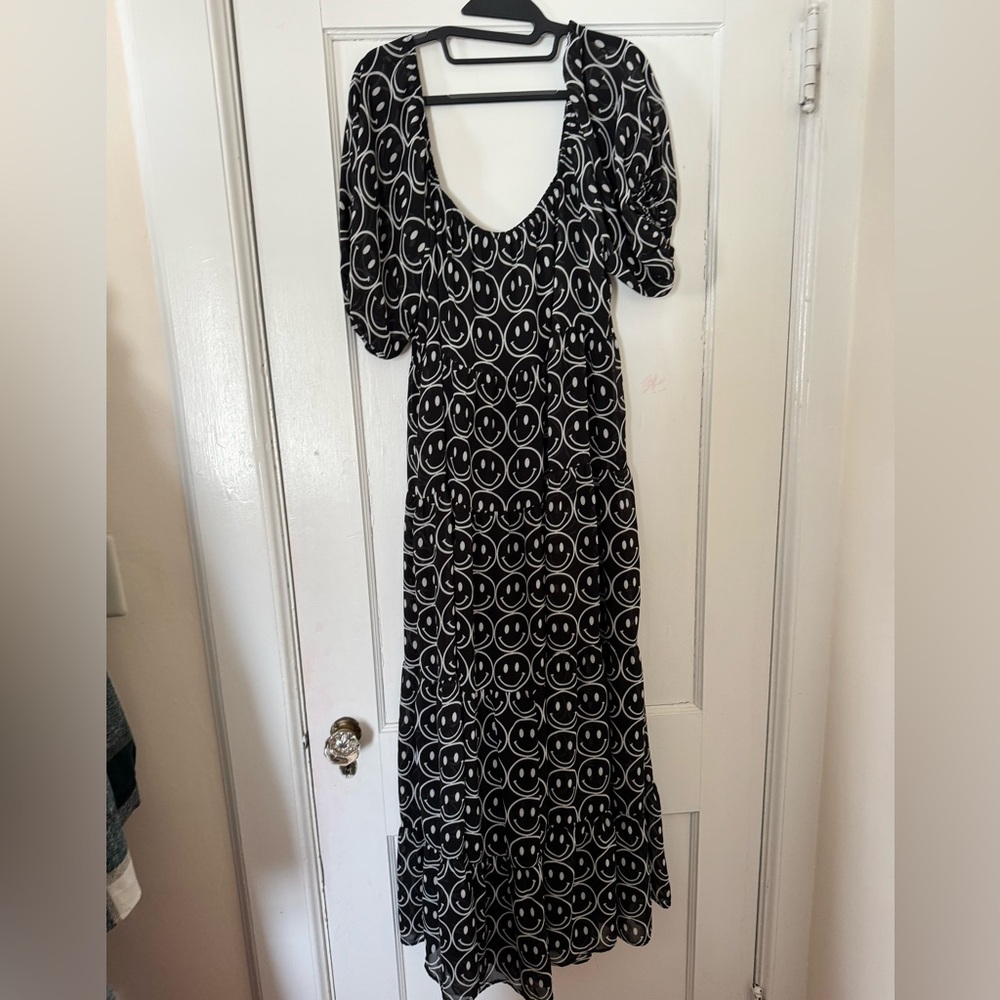 Dressed In LaLa Black and White Smiley Face Dress